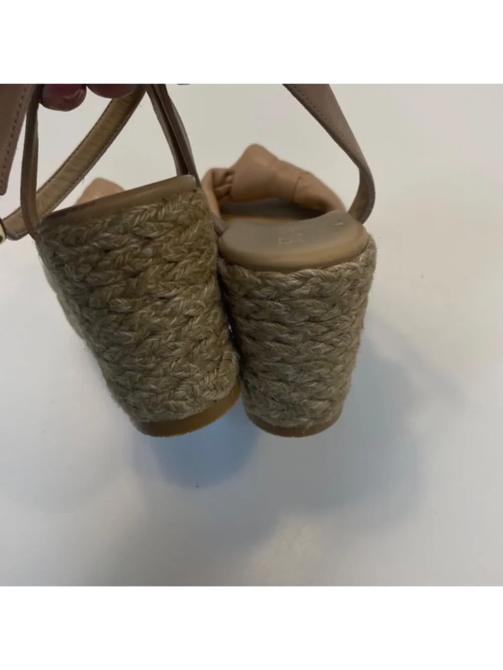 Stuart Weitzman Sofia Espadrille Leather Wedges, Size 5.5 - Picture 5 of 10